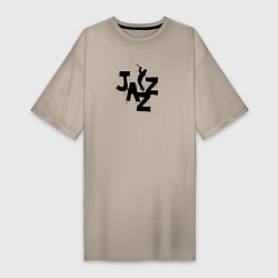 Футболка женская-платье Jazz theme, цвет: миндальный