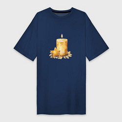 Женская футболка-платье Праздничная свеча