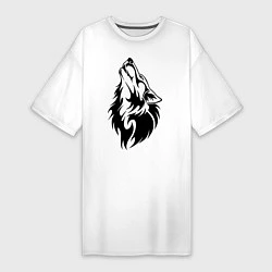 Женская футболка-платье Воющий волк