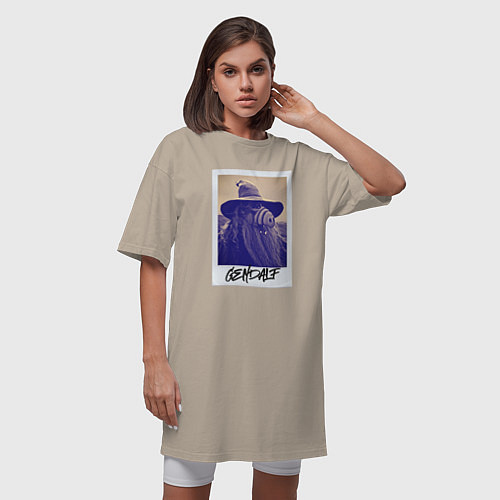 Женская футболка-платье Гэндальф / Миндальный – фото 3