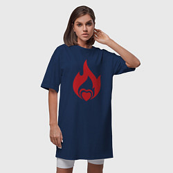 Футболка женская-платье Сердце в огне, цвет: тёмно-синий — фото 2