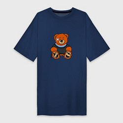 Женская футболка-платье Медведь Вова с пластырем