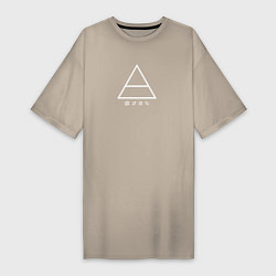 Женская футболка-платье 30 Seconds to mars логотип треугольник