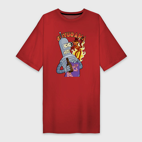 Женская футболка-платье Бендер и рободьявол / Красный – фото 1