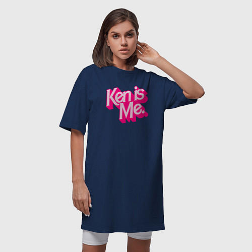 Женская футболка-платье Кен это я / Тёмно-синий – фото 3