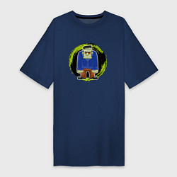 Футболка женская-платье Мультяшный Франкенштейн, цвет: тёмно-синий