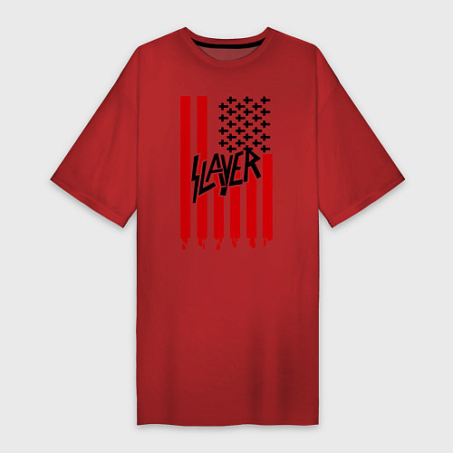 Женская футболка-платье Slayer Flag / Красный – фото 1