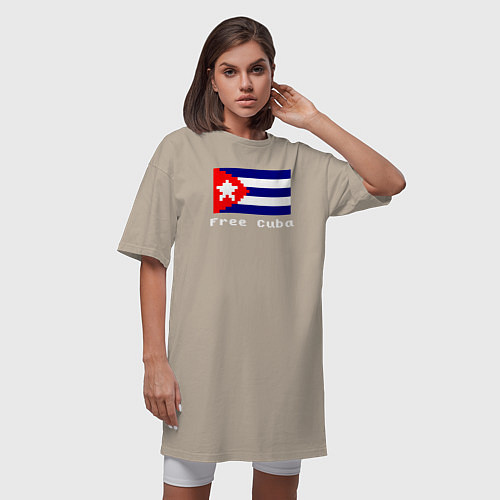 Женская футболка-платье Free Cuba / Миндальный – фото 3