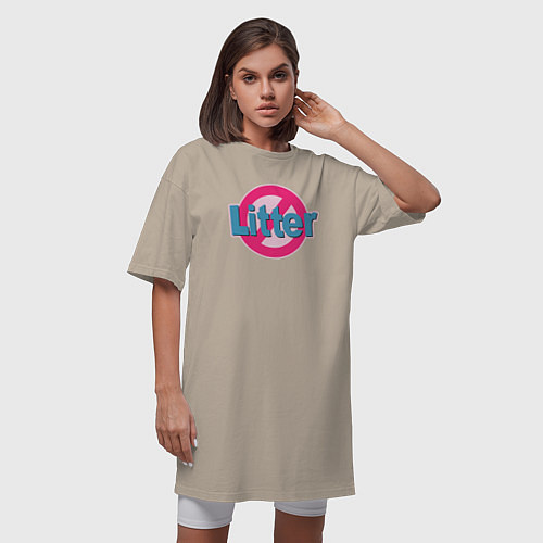 Женская футболка-платье Без мусора / Миндальный – фото 3
