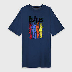 Футболка женская-платье The Beatles all, цвет: тёмно-синий
