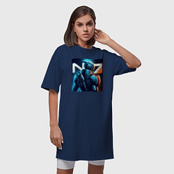 Футболка женская-платье Mass Effect - character ai art, цвет: тёмно-синий — фото 2
