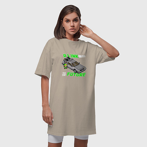 Женская футболка-платье A Link to the future / Миндальный – фото 3