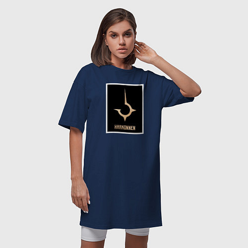 Женская футболка-платье Дом Харконненов из Дюна / Тёмно-синий – фото 3