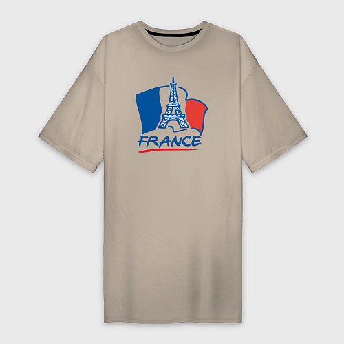 Женская футболка-платье France / Миндальный – фото 1