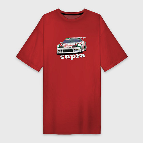 Женская футболка-платье Toyota Supra Castrol 36 / Красный – фото 1