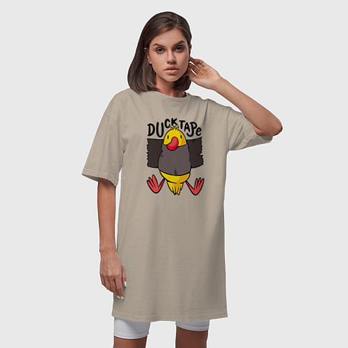 Женская футболка-платье Duck tape / Миндальный – фото 3
