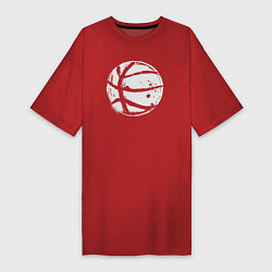 Футболка женская-платье Basket balls, цвет: красный