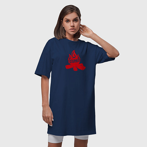 Женская футболка-платье Время жарить / Тёмно-синий – фото 3