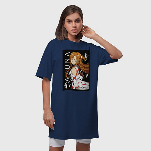 Женская футболка-платье Асуна Юки мечник / Тёмно-синий – фото 3