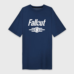 Футболка женская-платье Fallout - vault 33, цвет: тёмно-синий