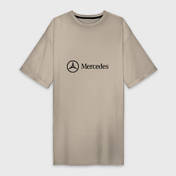 Футболка женская-платье Mercedes Logo, цвет: миндальный