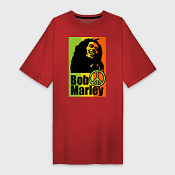 Футболка женская-платье Bob Marley: Jamaica, цвет: красный