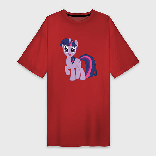 Женская футболка-платье Пони Сумеречная Искорка / Красный – фото 1