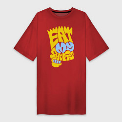 Футболка женская-платье Bart: Eat my shorts, цвет: красный