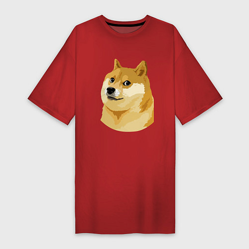 Женская футболка-платье Doge / Красный – фото 1