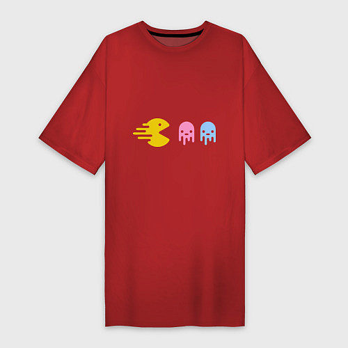 Женская футболка-платье Pac-Man: Fast Eat / Красный – фото 1