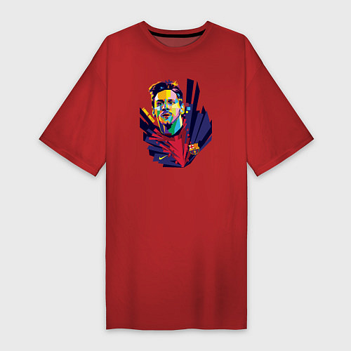 Женская футболка-платье Messi Art / Красный – фото 1