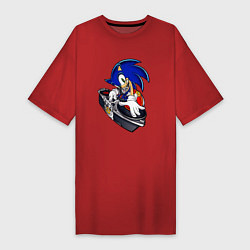 Футболка женская-платье Sonic, цвет: красный