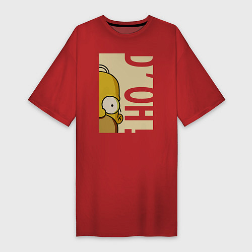 Женская футболка-платье Homer Doh! / Красный – фото 1
