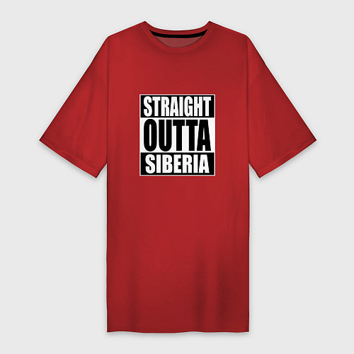 Женская футболка-платье Straight Outta Siberia / Красный – фото 1