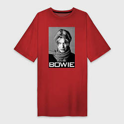 Футболка женская-платье Bowie Legend, цвет: красный