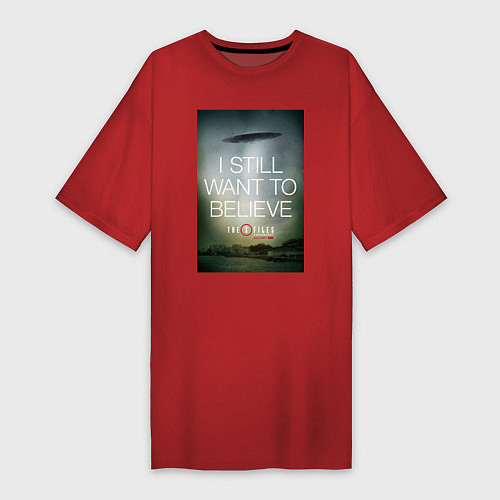 Женская футболка-платье X-Files: Aliens / Красный – фото 1