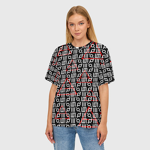 Женская футболка оверсайз 30 STM: Symbol Pattern / 3D-принт – фото 3