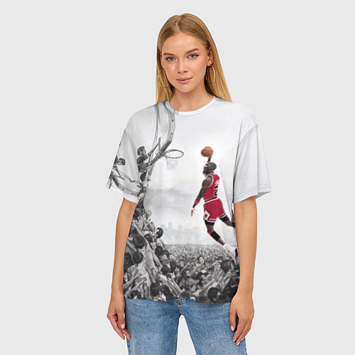 Женская футболка оверсайз Michael Jordan NBA / 3D-принт – фото 3