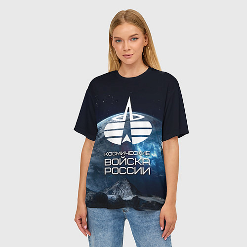 Женская футболка оверсайз Космические войска / 3D-принт – фото 3