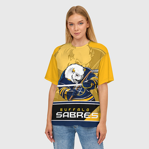 Женская футболка оверсайз Buffalo Sabres / 3D-принт – фото 3