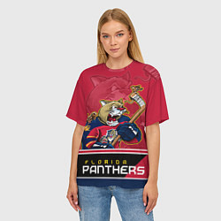 Футболка оверсайз женская Florida Panthers, цвет: 3D-принт — фото 2