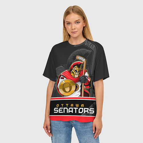 Женская футболка оверсайз Ottawa Senators / 3D-принт – фото 3