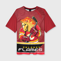 Футболка оверсайз женская Calgary Flames, цвет: 3D-принт
