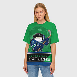 Футболка оверсайз женская Vancouver Canucks, цвет: 3D-принт — фото 2