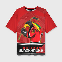 Футболка оверсайз женская Chicago Blackhawks, цвет: 3D-принт