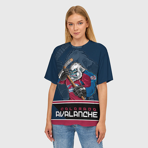 Женская футболка оверсайз Colorado Avalanche / 3D-принт – фото 3
