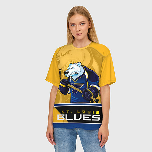 Женская футболка оверсайз St. Louis Blues / 3D-принт – фото 3