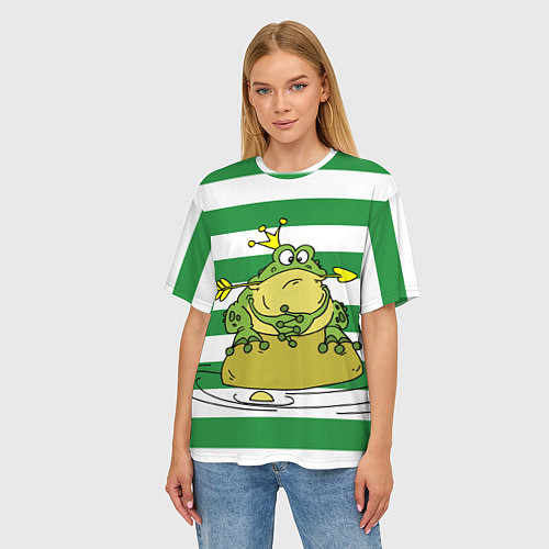 Женская футболка оверсайз Царевна лягушка / 3D-принт – фото 3