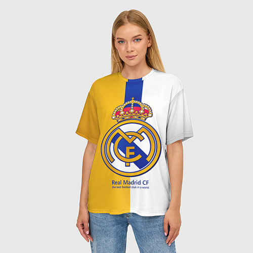 Женская футболка оверсайз Real Madrid CF / 3D-принт – фото 3