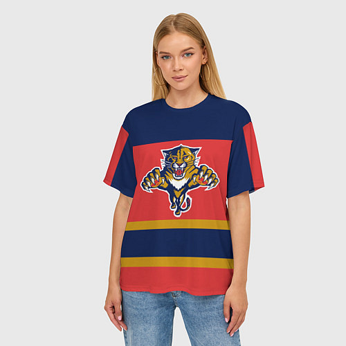 Женская футболка оверсайз Florida Panthers / 3D-принт – фото 3
